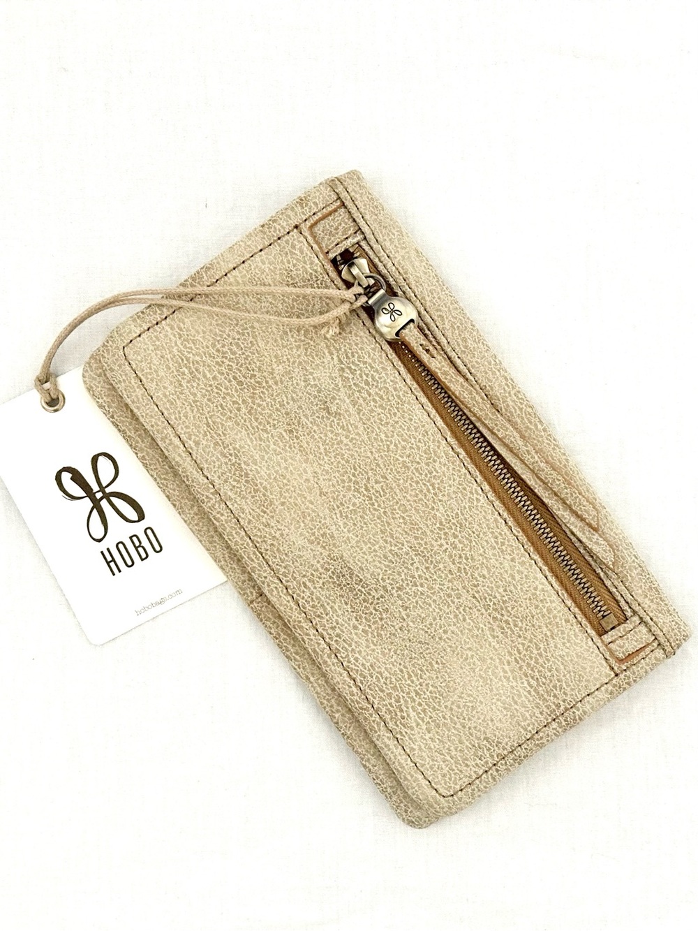 HOBO Lumen Continental Wallet Metallic Leather Gold Leaf NWT